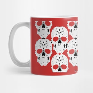 Skulls Convene Worn White by Blackout Design Mug